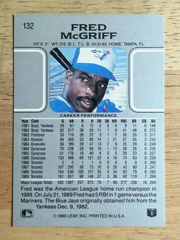 1990 Leaf #132 Fred McGriff