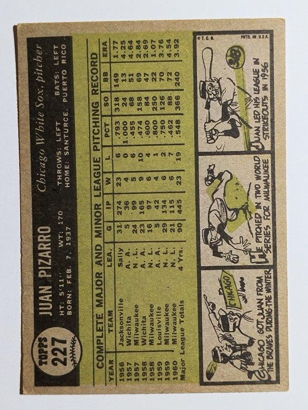 1961 Topps #227 Juan Pizarro (VGEX)