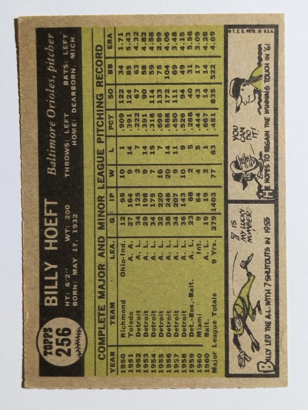 1961 Topps #256 Billy Hoeft (VGEX)