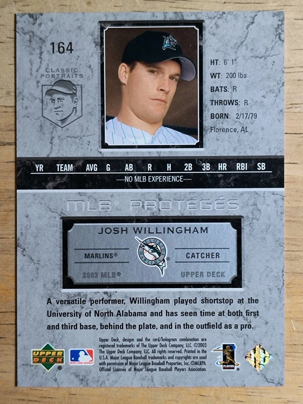 2003 Upper Deck Classic Portraits #164 Josh Willingham MP RC
