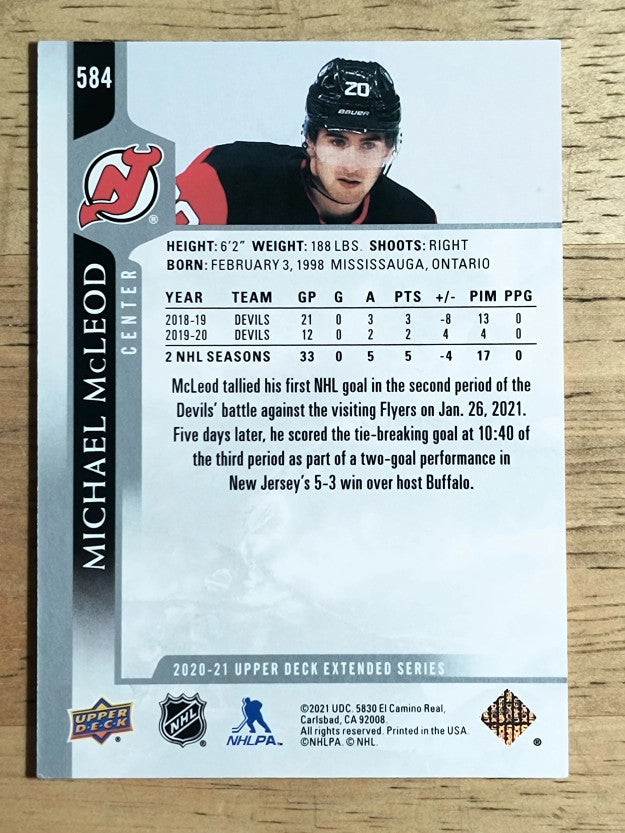 2020-21 Upper Deck #584 Michael McLeod