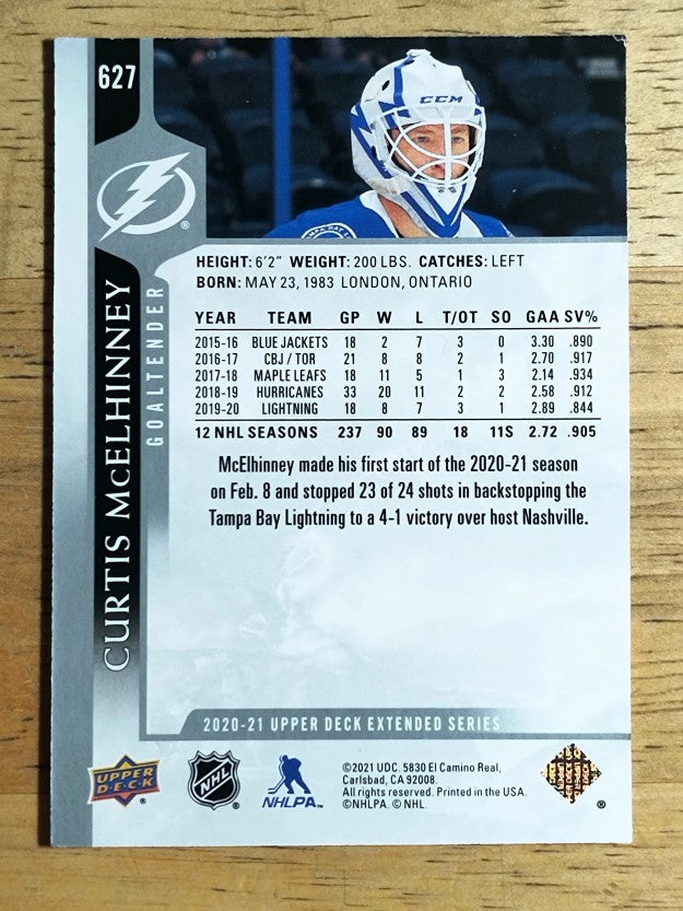 2020-21 Upper Deck #627 Curtis McElhinney