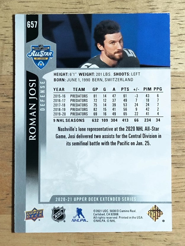 2020-21 Upper Deck #657 Roman Josi AS