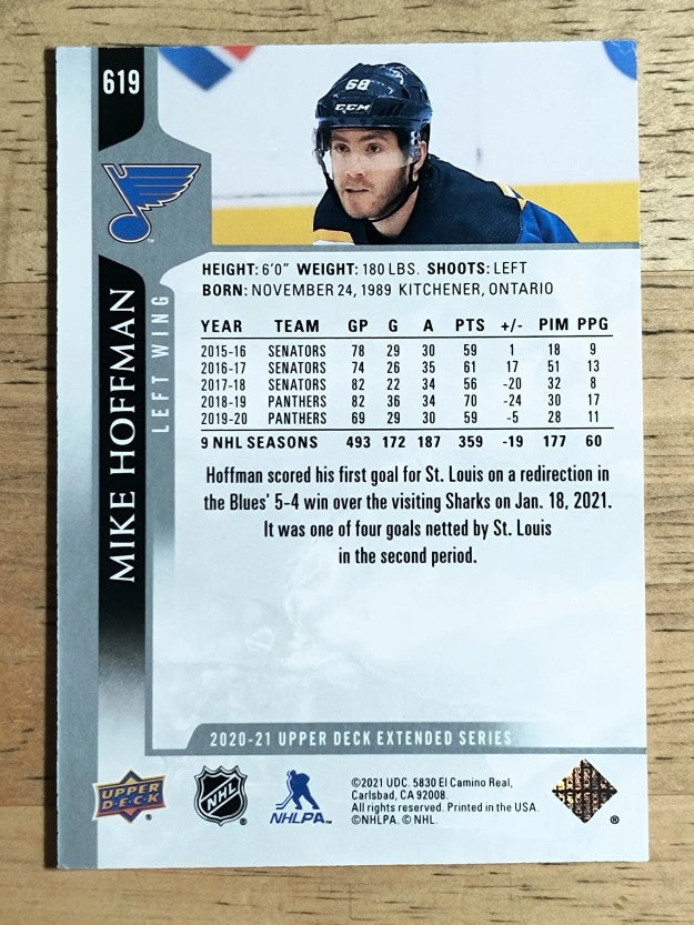 2020-21 Upper Deck #619 Mike Hoffman
