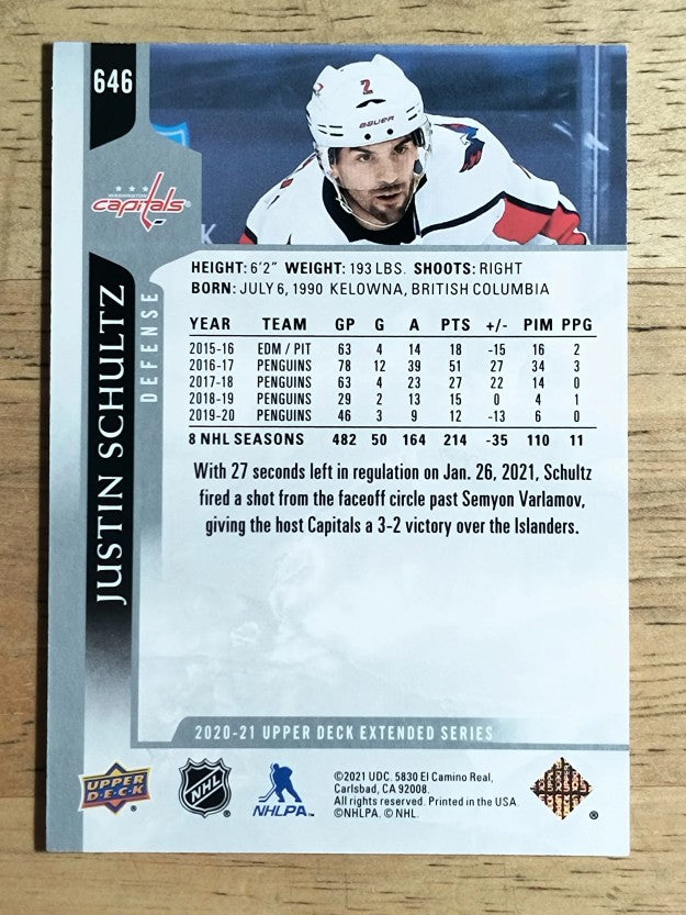 2020-21 Upper Deck #646 Justin Schultz