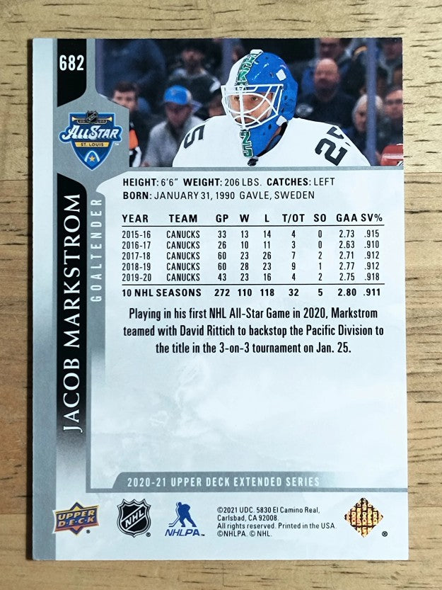 2020-21 Upper Deck #682 Jacob Markstrom AS