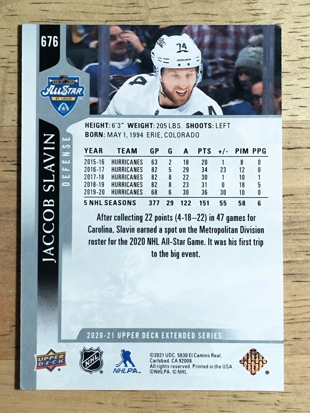 2020-21 Upper Deck #676 Jaccob Slavin AS
