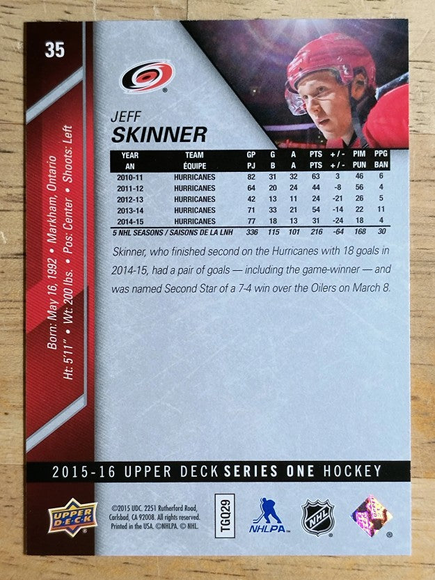 2015-16 Upper Deck #35 Jeff Skinner