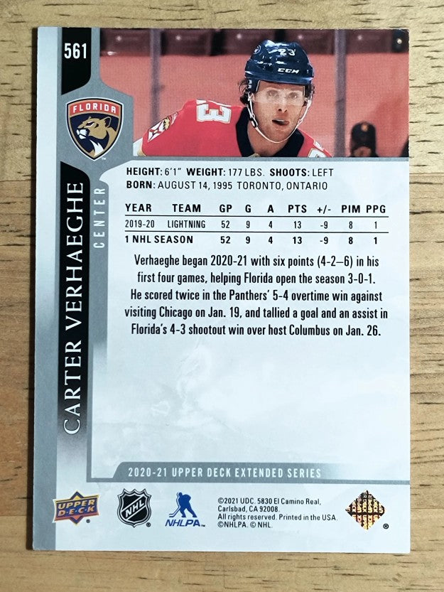 2020-21 Upper Deck #561 Carter Verhaeghe