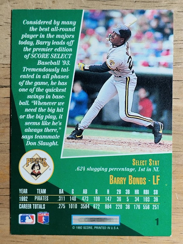 1993 Select #1 Barry Bonds