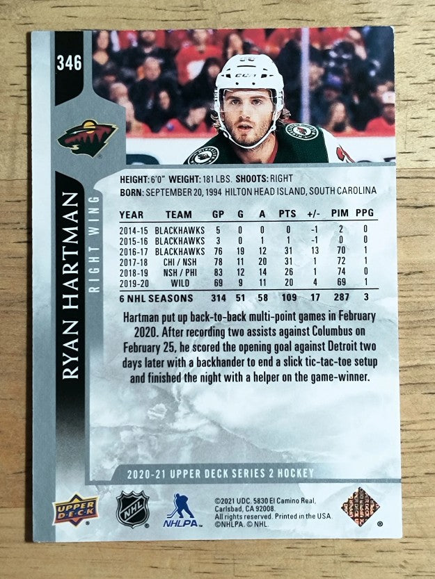 2020-21 Upper Deck #346 Ryan Hartman