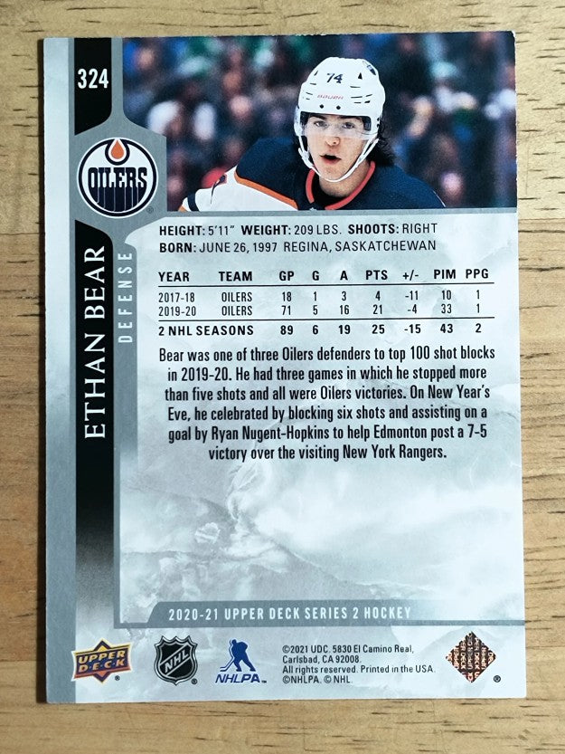2020-21 Upper Deck #324 Ethan Bear