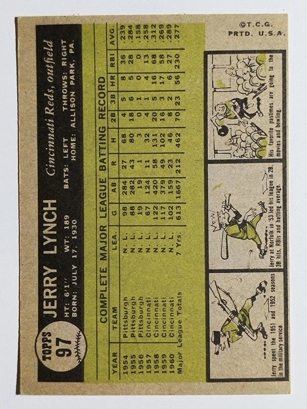 1961 Topps #97 Jerry Lynch (VG)
