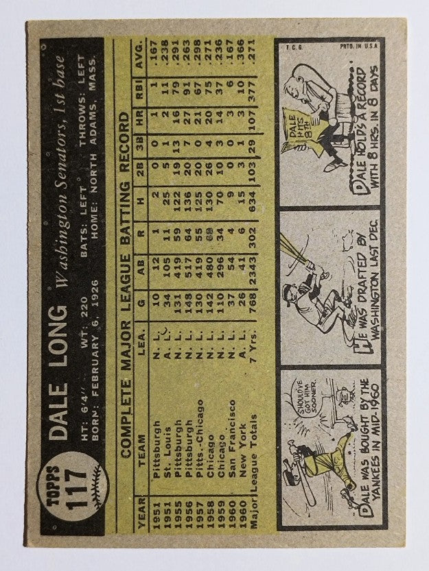 1961 Topps #117 Dale Long (EX)