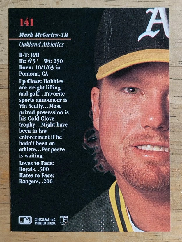 1993 Studio #141 Mark McGwire