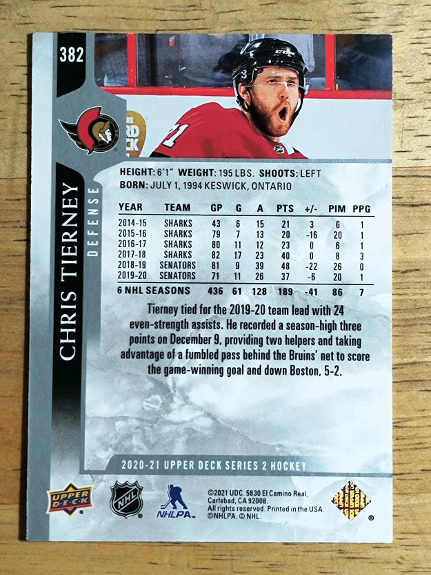 2020-21 Upper Deck #382 Chris Tierney
