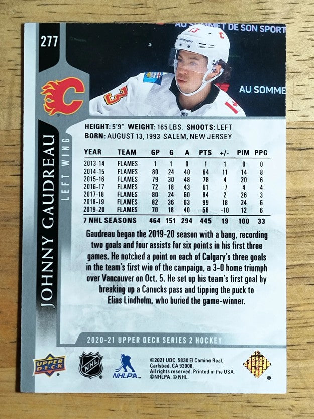 2020-21 Upper Deck #277 Johnny Gaudreau