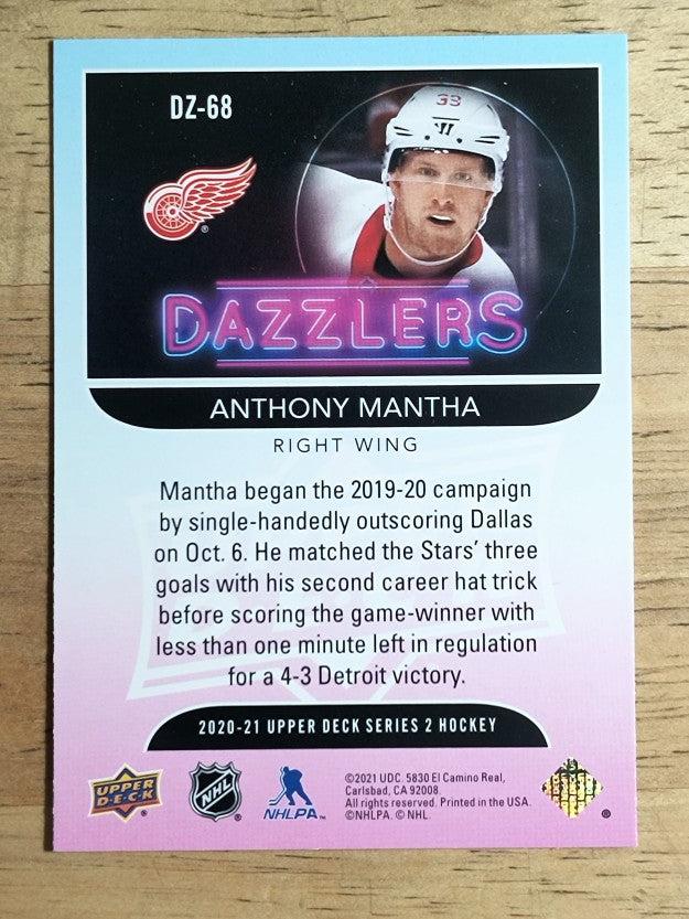 2020-21 Upper Deck Dazzlers Orange #DZ68 Anthony Mantha