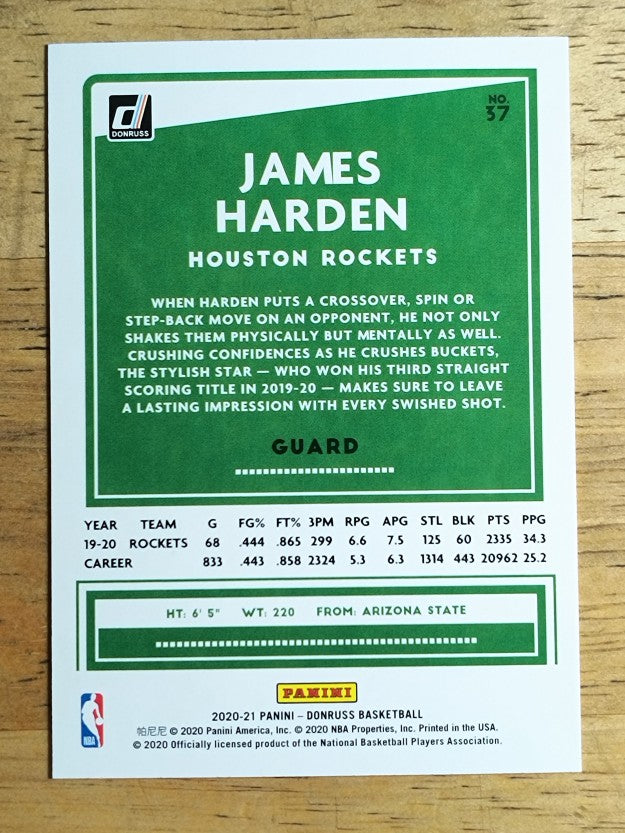 2020-21 Donruss #37 James Harden