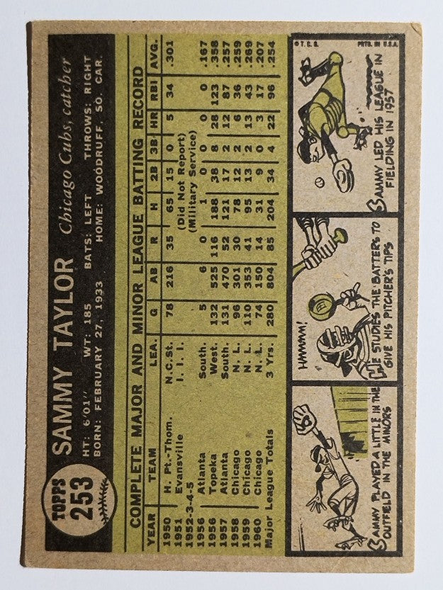 1961 Topps #253 Sammy Taylor (VGEX)