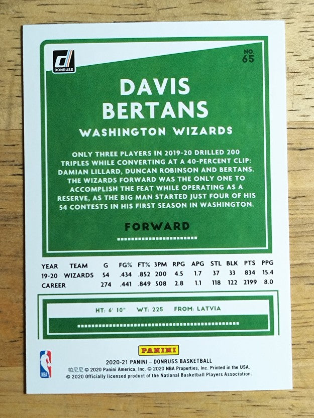 2020-21 Donruss #65 Davis Bertans