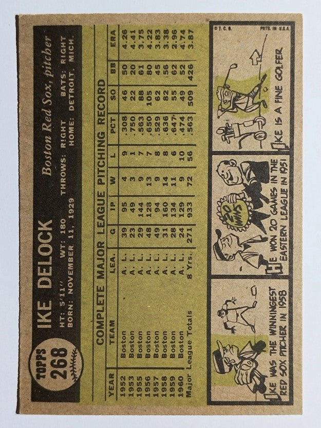 1961 Topps #268 Ike Delock (EX)