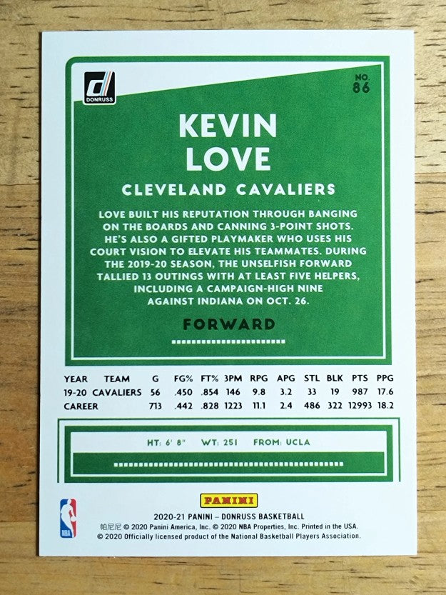 2020-21 Donruss #86 Kevin Love