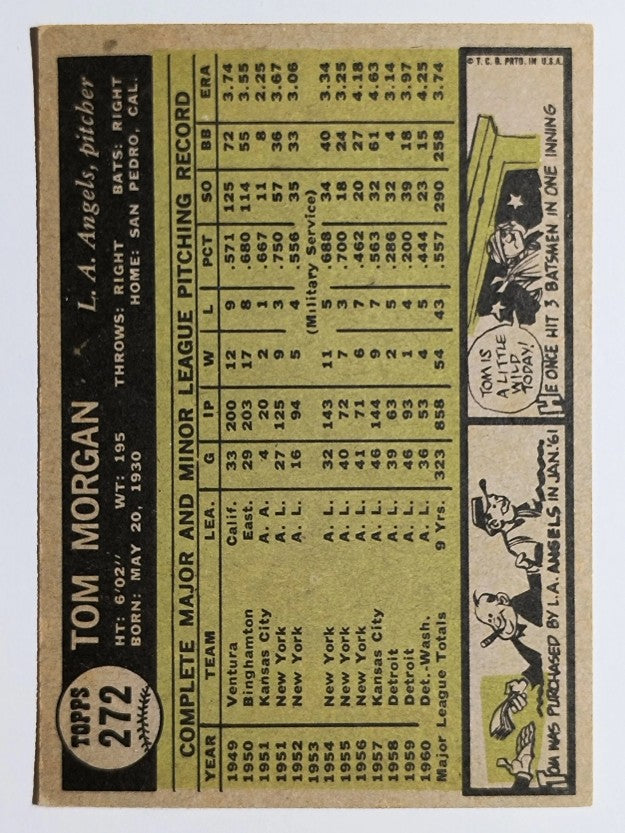 1961 Topps #272 Tom Morgan (EX)