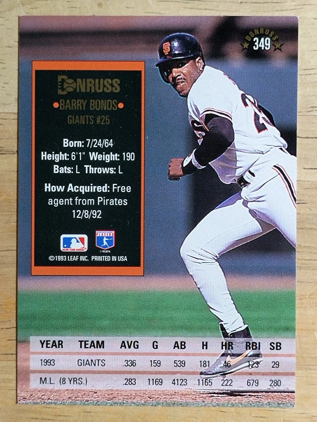 1994 Donruss #349 Barry Bonds