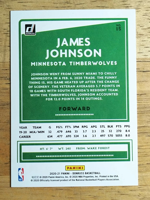 2020-21 Donruss #15 James Johnson