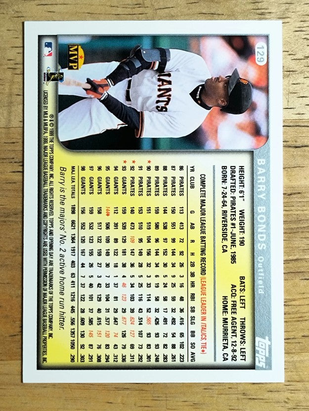 1999 Topps Opening Day #129 Barry Bonds
