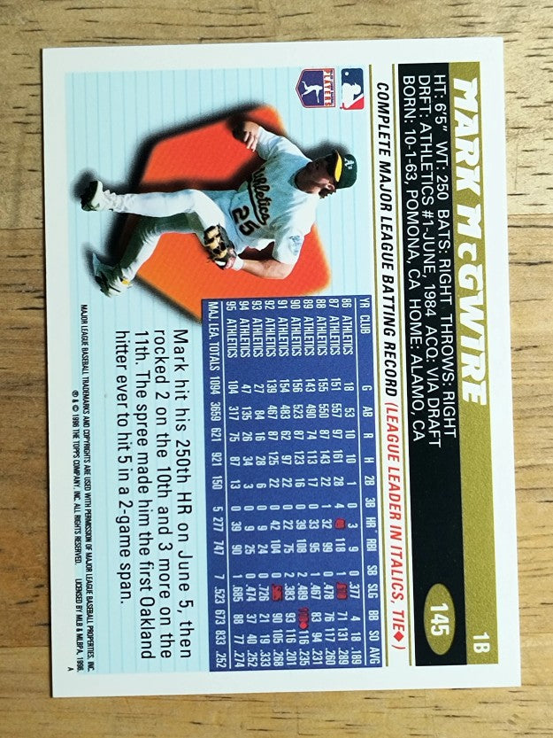 1996 Topps #145 Mark McGwire