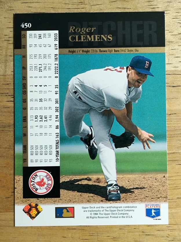 1994 Upper Deck #450 Roger Clemens
