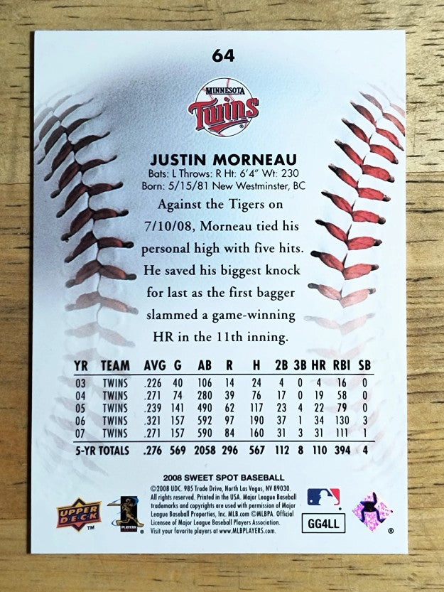 2008 Sweet Spot #64 Justin Morneau