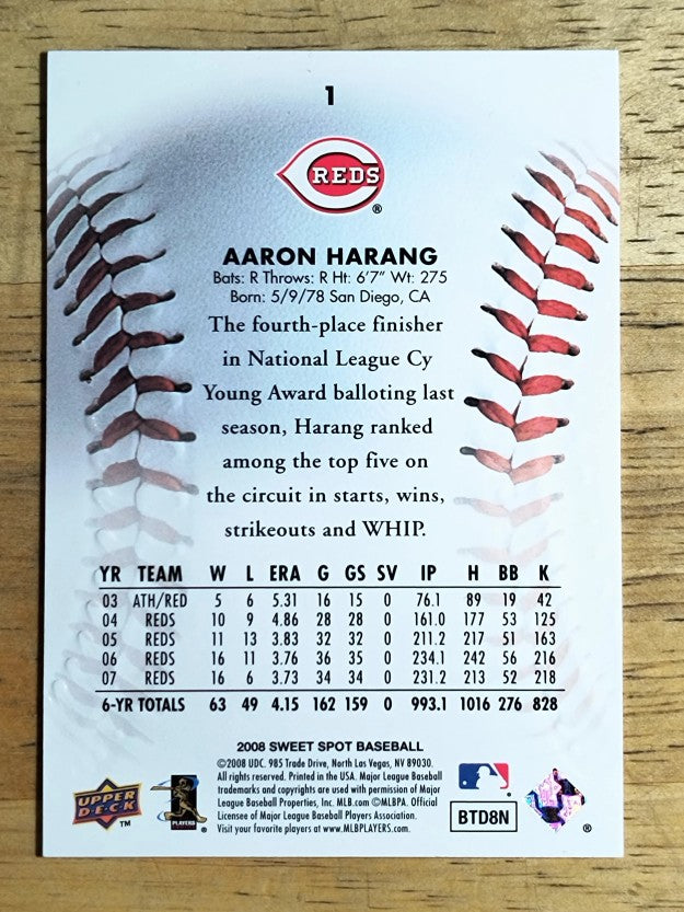 2008 Sweet Spot #1 Aaron Harang