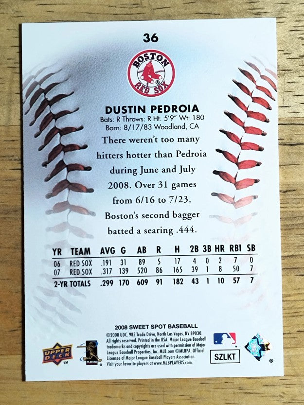2008 Sweet Spot #36 Dustin Pedroia (NM)