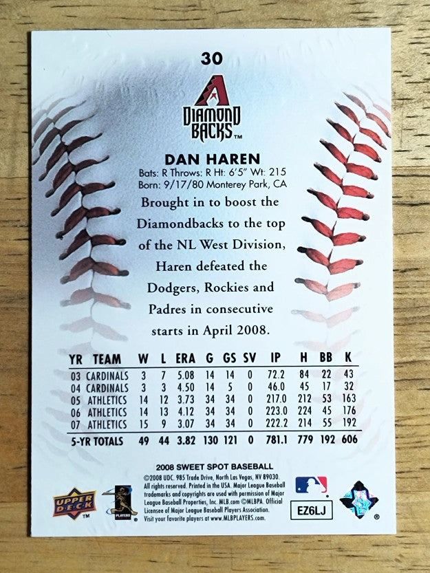 2008 Sweet Spot #30 Dan Haren
