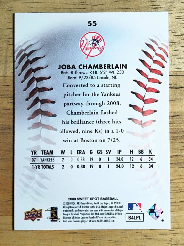 2008 Sweet Spot #55 Joba Chamberlain