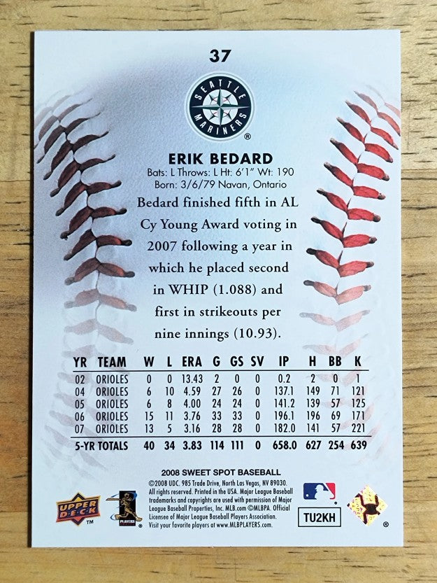 2008 Sweet Spot #37 Erik Bedard