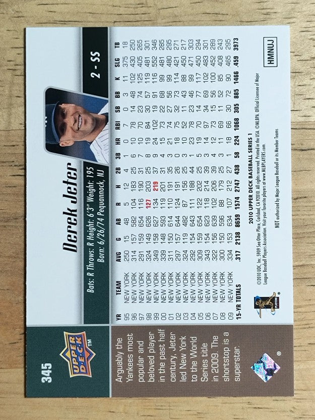 2010 Upper Deck #345 Derek Jeter
