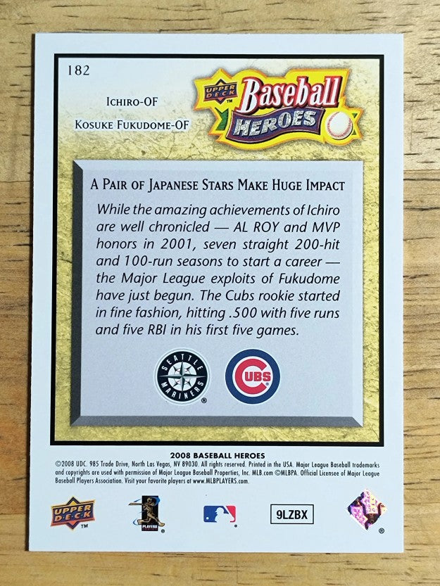 2008 Upper Deck Heroes #182 Ichiro Suzuki/Kosuke Fukudome