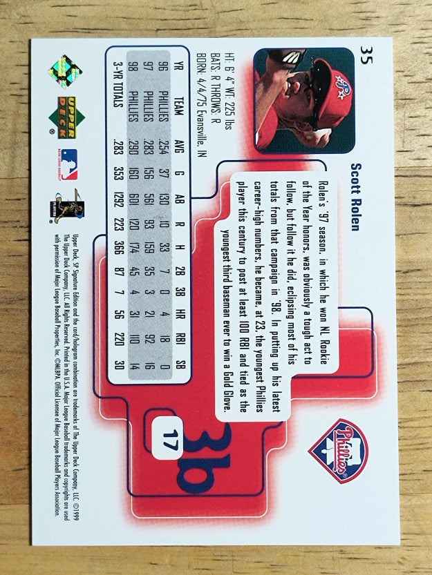 1999 SP Signature #35 Scott Rolen