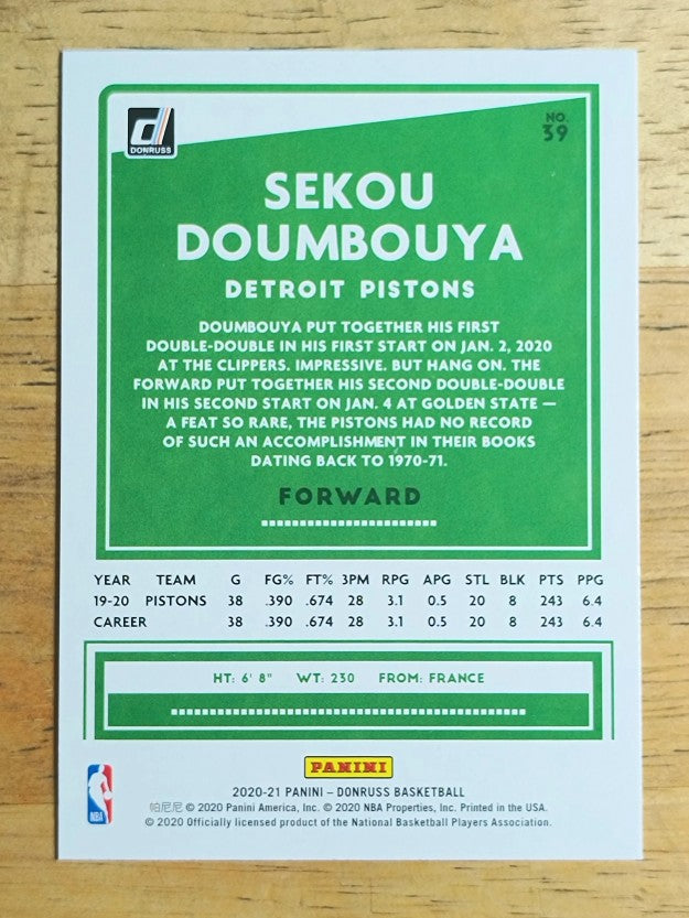 2020-21 Donruss #39 Sekou Doumbouya