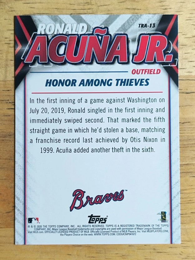 2020 Topps Update Ronald Acuna Jr. Highlights #TRA13 Ronald Acuna Jr.