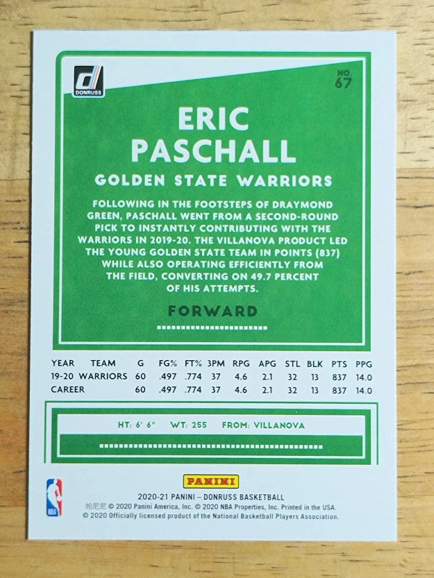 2020-21 Donruss #67 Eric Paschall