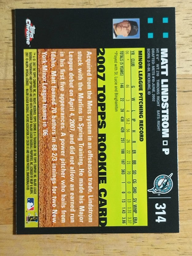 2007 Topps Chrome #314 Matt Lindstrom