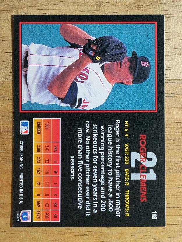 1993 Triple Play #118 Roger Clemens