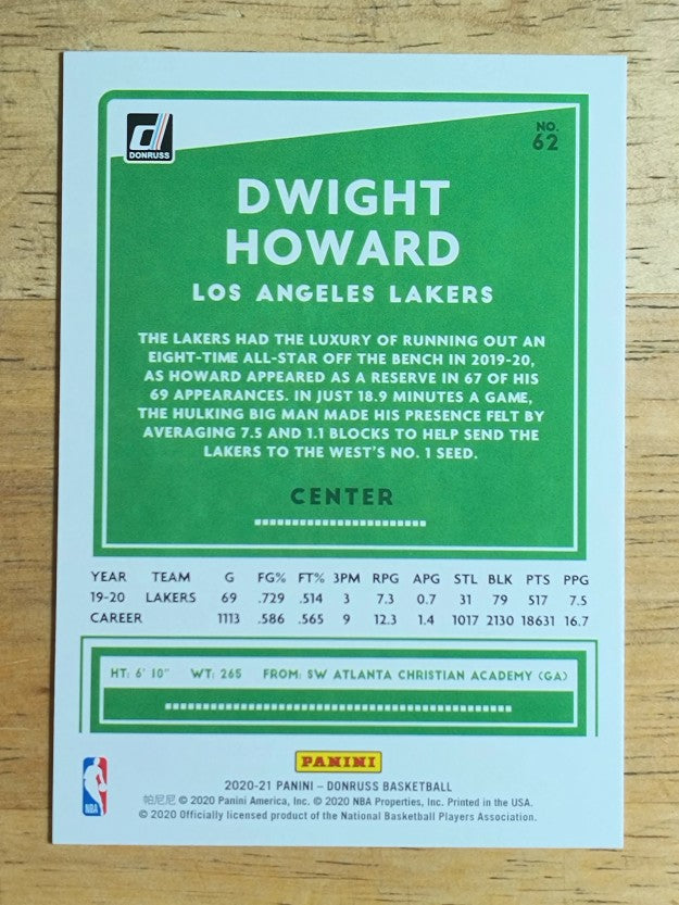 2020-21 Donruss #62 Dwight Howard
