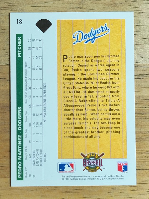 1992 Upper Deck #18 Pedro Martinez