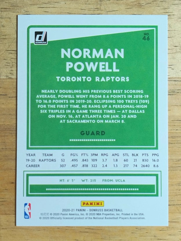 2020-21 Donruss #46 Norman Powell